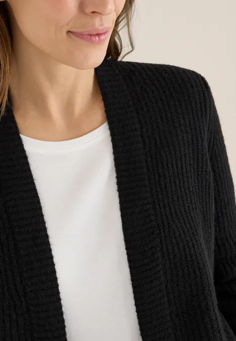 Cardigan mit Struktur Black Cardigan mit Struktur Black