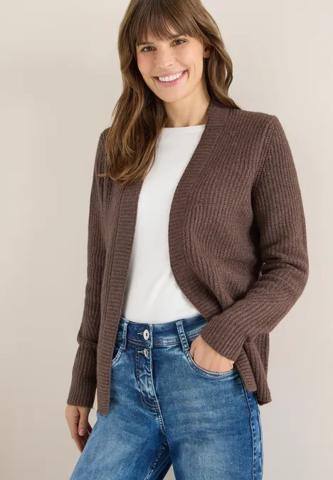 Cardigan mit Struktur mushroom taupe melange Cardigan mit Struktur mushroom taupe melange