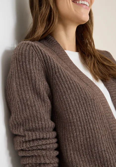 Cardigan mit Struktur mushroom taupe melange Cardigan mit Struktur mushroom taupe melange
