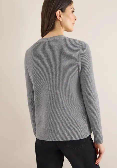 Cardigan in Rippstruktur flint grey melange