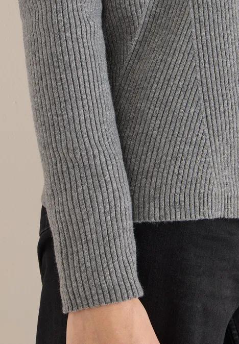 Cardigan in Rippstruktur flint grey melange
