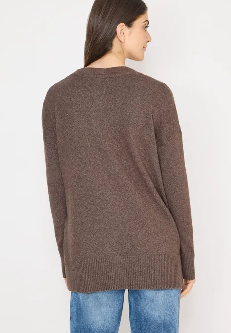 Vest met knoopsluiting mushroom taupe melange Vest met knoopsluiting mushroom taupe melange