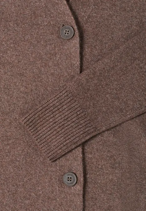 Vest met knoopsluiting mushroom taupe melange Vest met knoopsluiting mushroom taupe melange