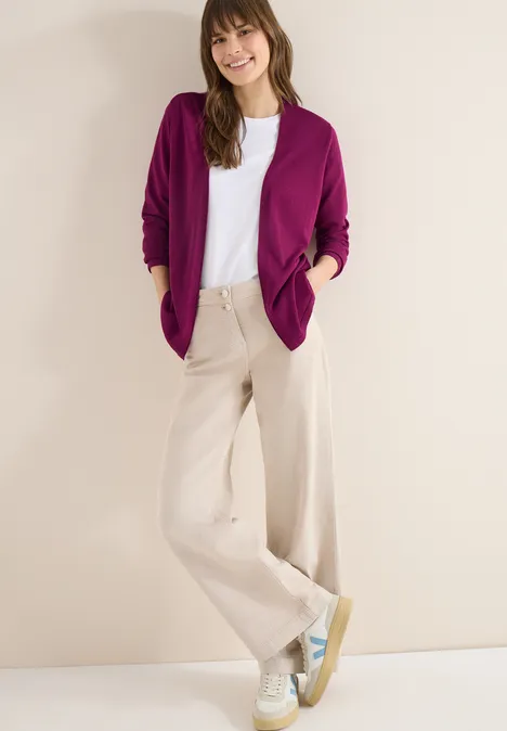 Basic Cardigan magenta purple