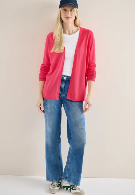 Cardigan de base geranium red