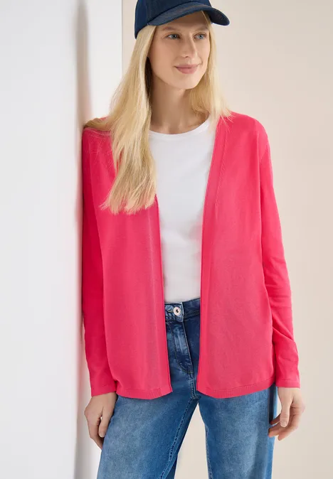 Cardigan de base geranium red