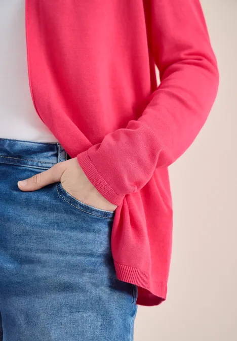 Cardigan de base geranium red