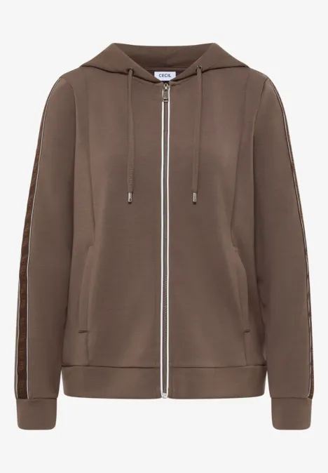 Gallonstreifen Sweatjacke urban taupe Gallonstreifen Sweatjacke urban taupe