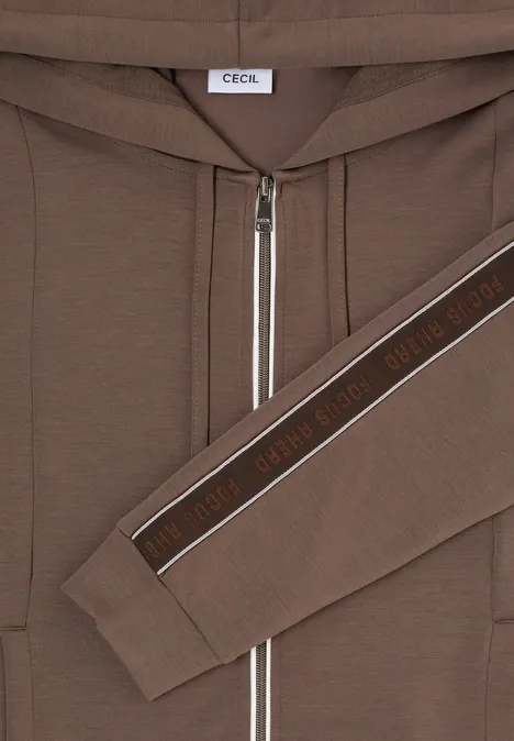 Gallonstreifen Sweatjacke urban taupe Gallonstreifen Sweatjacke urban taupe