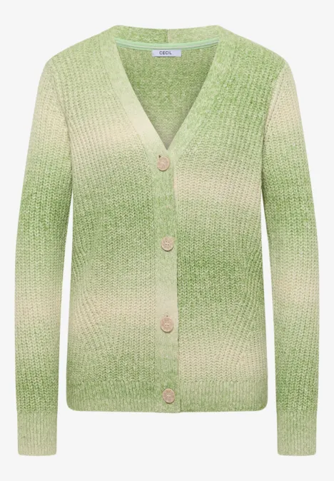 Cardigan Space Dye V-Neck bamboo green melange Cardigan Space Dye V-Neck bamboo green melange