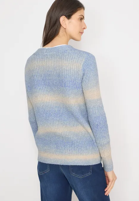 Space Dye V-Neck Cardigan fountain blue melange Space Dye V-Neck Cardigan fountain blue melange