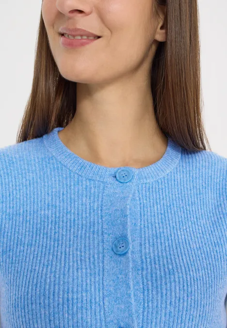 Rippstruktur Weste fountain blue melange