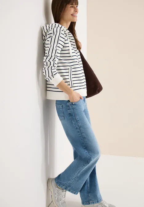 Langarm Sweatjacke mit Kapuze universal blue