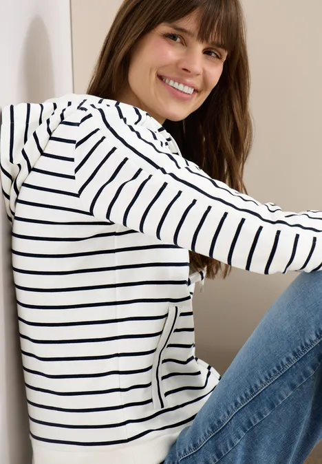 Langarm Sweatjacke mit Kapuze universal blue