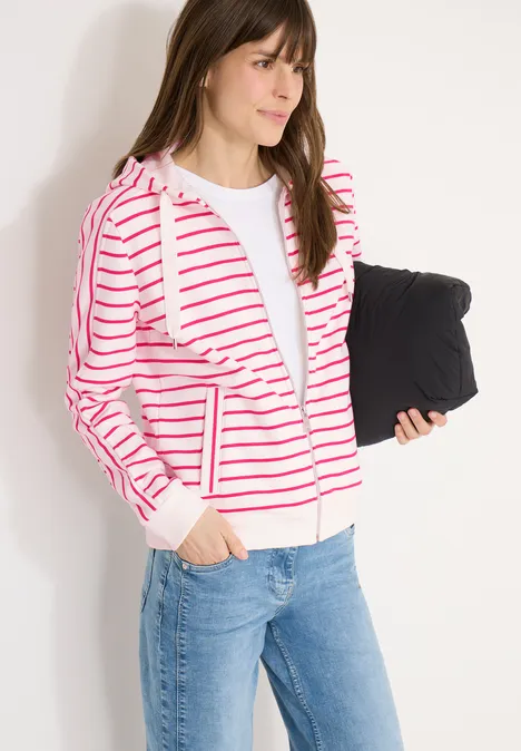 Langarm Sweatjacke mit Kapuze beetroot pink