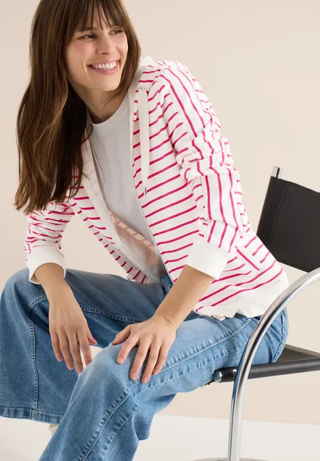 Langarm Sweatjacke mit Kapuze beetroot pink