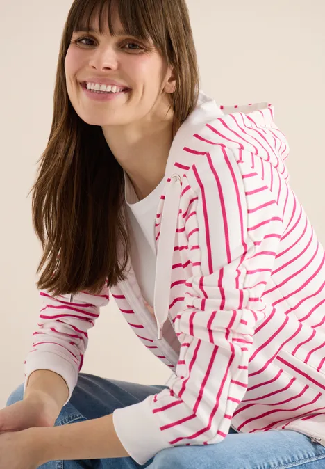 Langarm Sweatjacke mit Kapuze beetroot pink