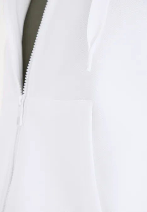 Veste sweat à manches courtes avec capuche vanilla white