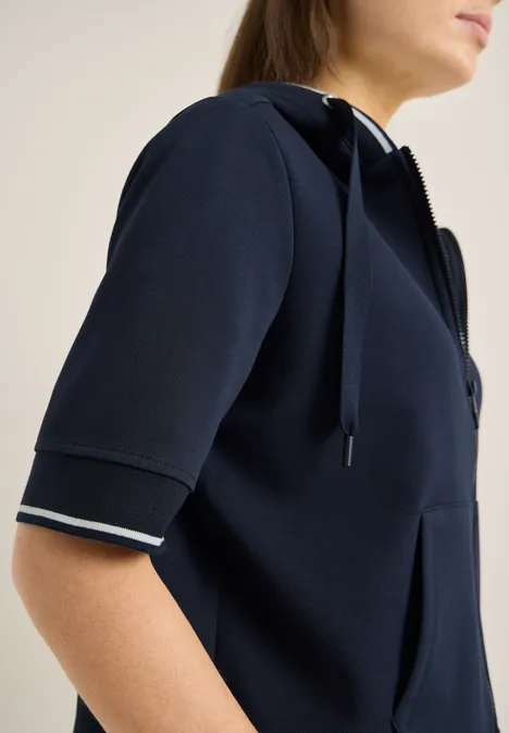 Veste sweat à manches courtes avec capuche universal blue