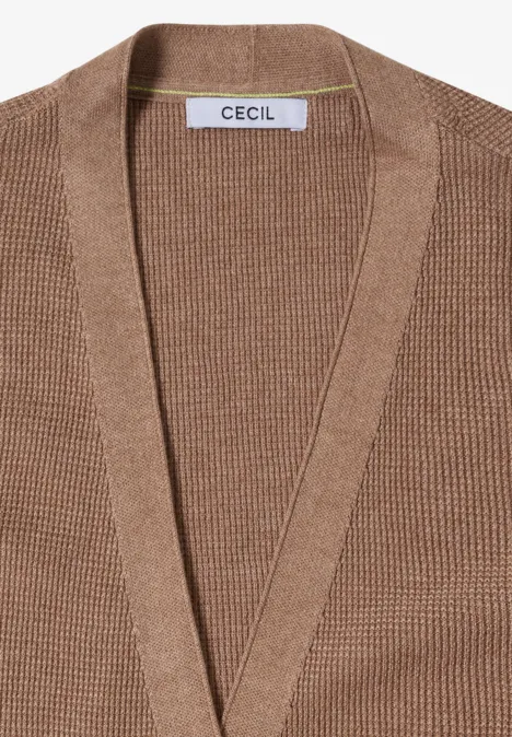 Cardigan beige en maille à col en V avec étiquette CECIL