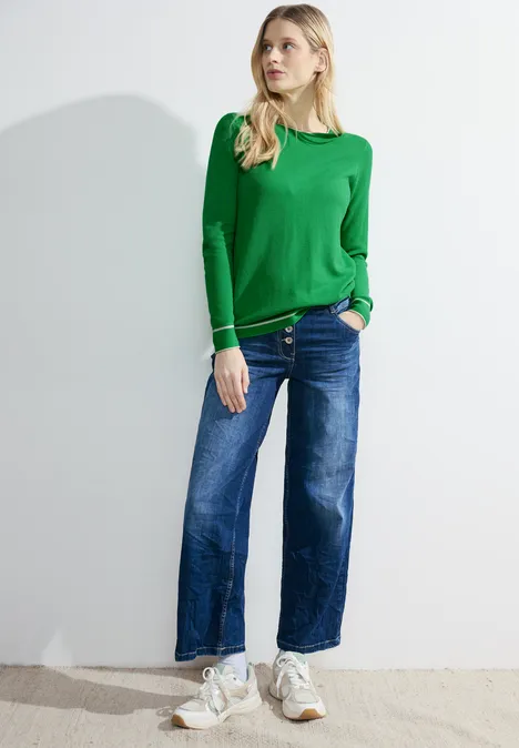 Struktur Strickpullover celery green