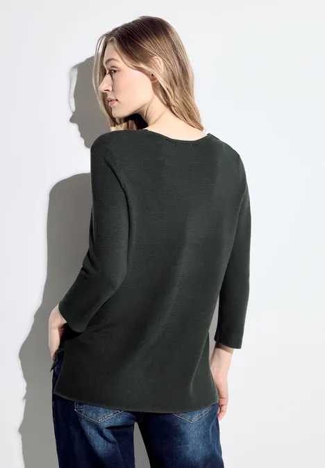 Trui met V-hals strong khaki Trui met V-hals strong khaki