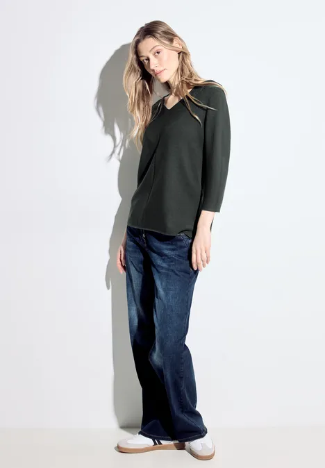 Trui met V-hals strong khaki Trui met V-hals strong khaki