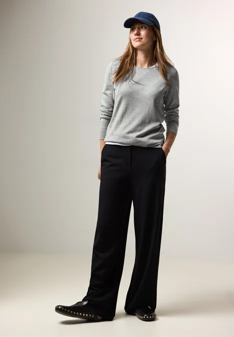Feinstrickpullover chalk grey melange
