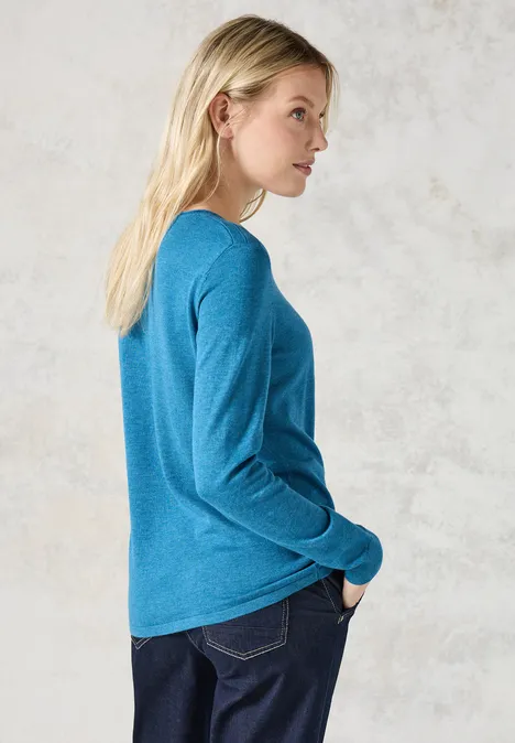 Feinstrickpullover aqua melange