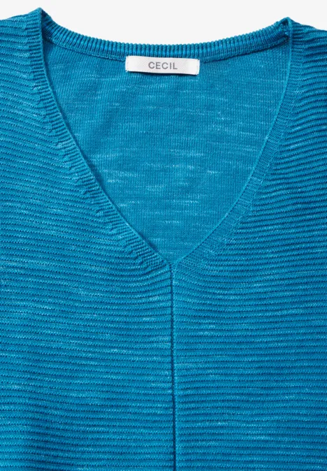 Trui met structuurmix heather aqua melange