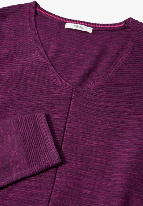 Strukturmix-Pullover heather berry melange