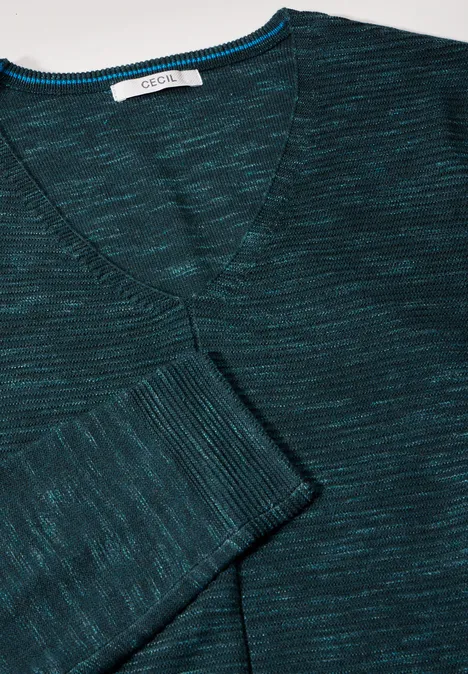 Strukturmix-Pullover heather fir green melange