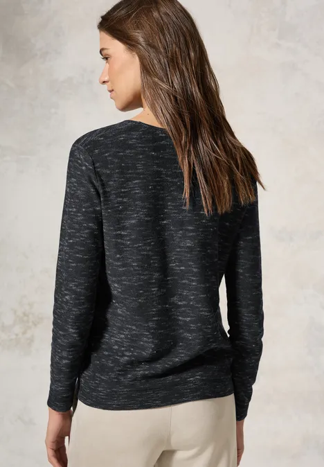 Trui met structuurmix heather deep charcoal grey mel Trui met structuurmix heather deep charcoal grey mel