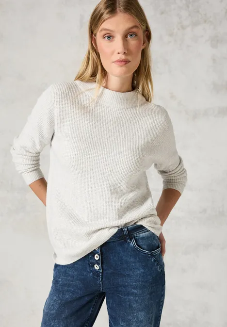 Strukturpullover soft silver melange