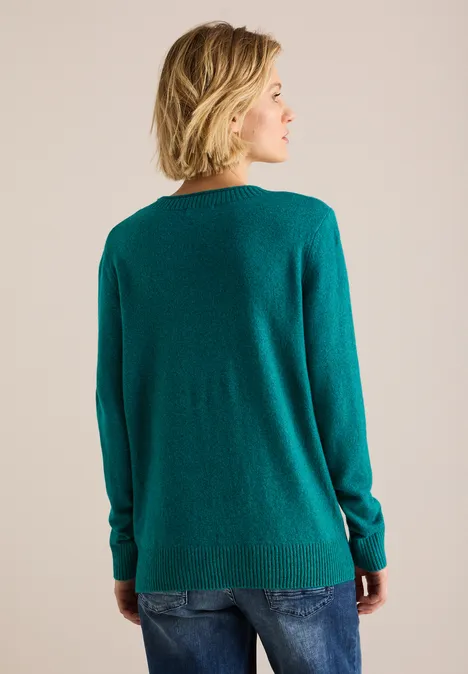 Kuscheliger Pullover petrol green melange