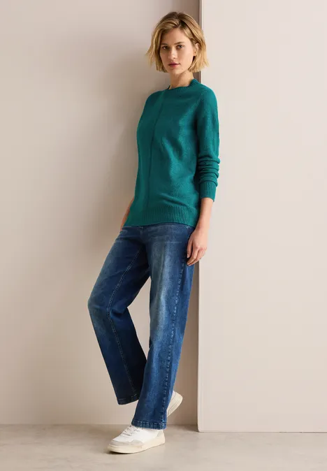 Kuscheliger Pullover petrol green melange
