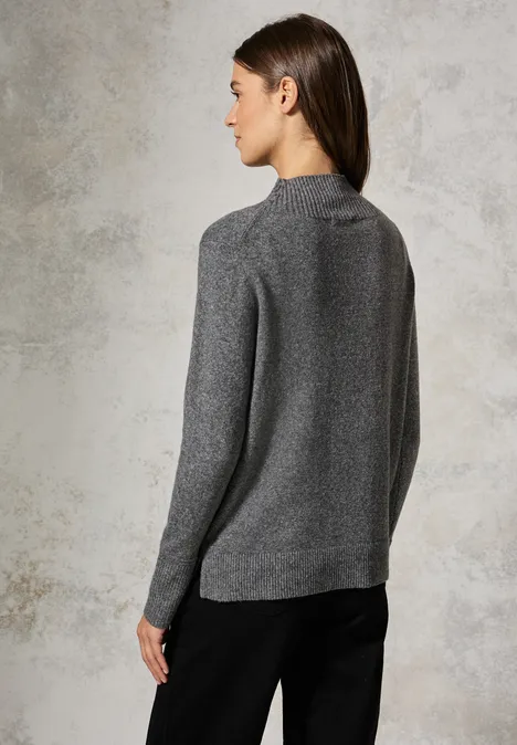 Pullover mit Stehkragen flint grey melange