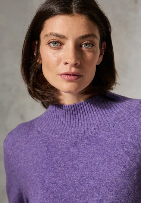 Pullover mit Stehkragen gentle lilac melange