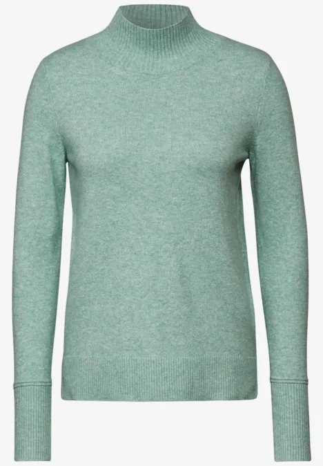 Pullover mit Stehkragen iced salvia green melange