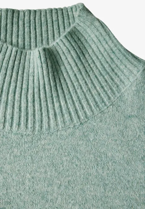 Pullover mit Stehkragen iced salvia green melange