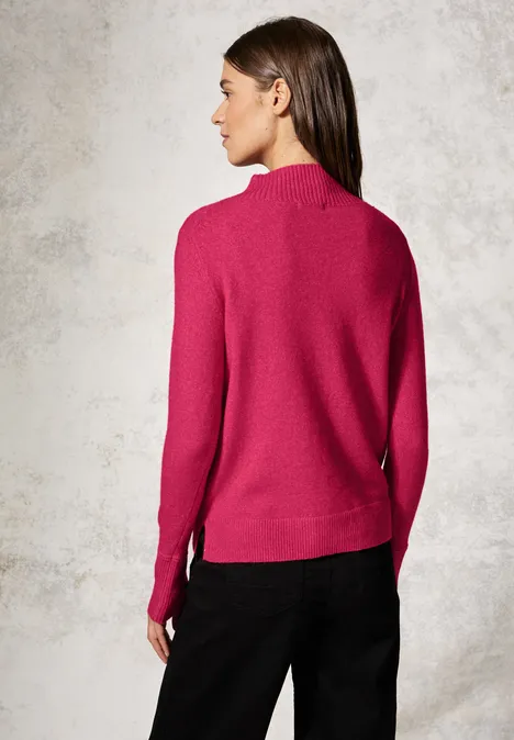 Pullover mit Stehkragen barberry red melange