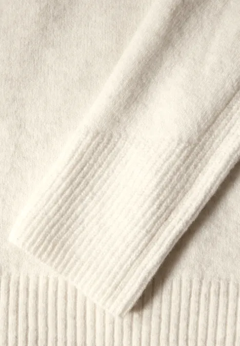 Rollkragenpullover birch white melange