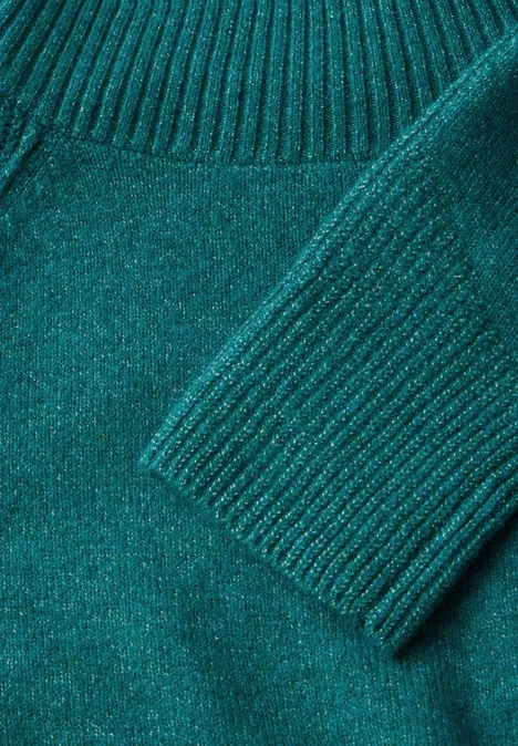 Rollkragenpullover petrol green melange