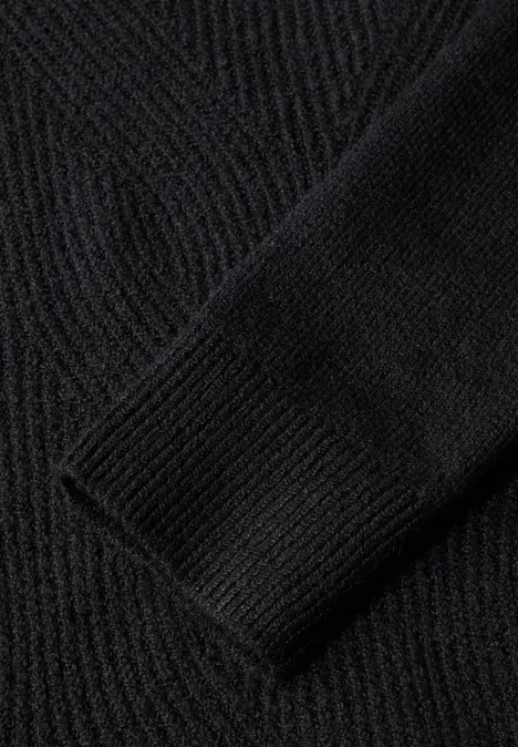 Softer Strukturpullover Black