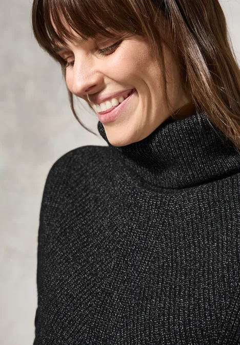 Pullover mit Rollkragen black melange
