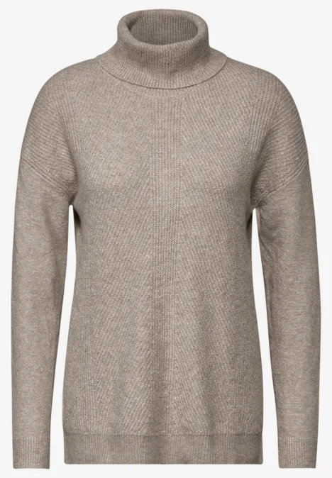 Pull à col roulé milky caramel melange