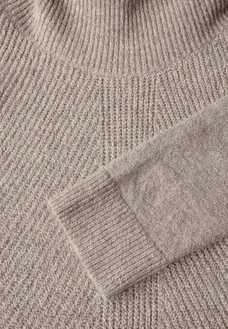 Pullover mit Rollkragen milky caramel melange