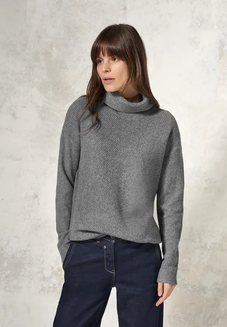 Pullover mit Rollkragen flint grey melange