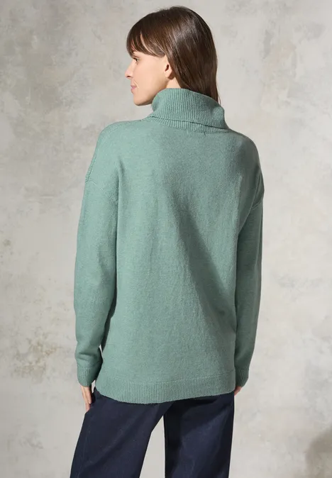 Pullover mit Rollkragen iced salvia green melange Pullover mit Rollkragen iced salvia green melange
