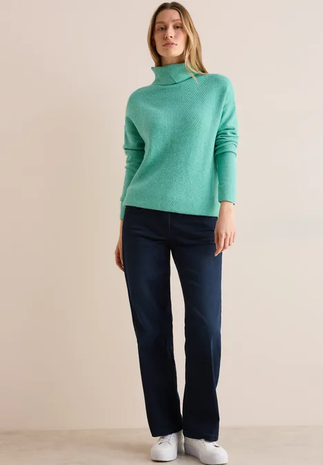 Pullover mit Rollkragen aventurine green melange